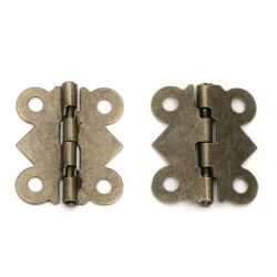 Μεταλλικοί Μεντεσέδες Antique Bronze 20x17mm – Σετ 20 τεμ. | Xeirokamoto