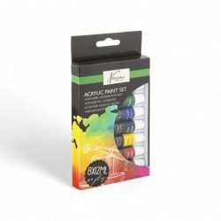 Σετ Ακρυλικών Nassau Fine Art 8 x 12ml – Βασικά Χρώματα