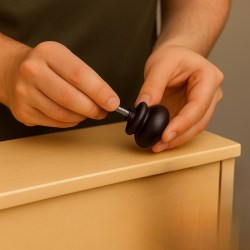 Πομολάκια Ξύλινα 22x32mm Σκούρο Καφέ – Σετ 2 Τεμαχίων | Xeirokamoto