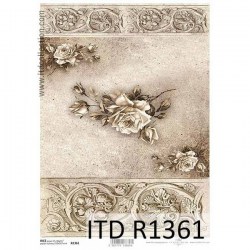 Ριζόχαρτο με μπορντούρες και τριαντάφυλλα  ITD 21x29.7cm