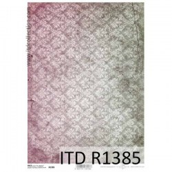Ριζόχαρτο με σχέδιο μπαρόκ ροζ πράσινο ITD 21x29.7cm