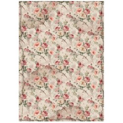 Ριζόχαρτο House of Roses - fabric A4 Stamperia