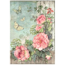 Ριζόχαρτο House of Roses Flowers Corner A4 Stamperia