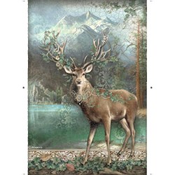 Εικόνα του Ριζόχαρτο Magic Forest Reindeer A4 Stamperia