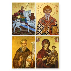 Ριζόχαρτο Decoupage A3 – Άγιοι Μηνάς, Στυλιανός, Σπυρίδων & Παναγία