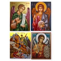Ριζόχαρτο A3 – Αρχάγγελοι Μιχαήλ & Γαβριήλ, Άγιος Δημήτριος – Εικόνες Decoupage