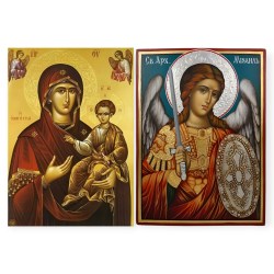 Ριζόχαρτο A3 – Παναγία Οδηγήτρια & Αρχάγγελος Μιχαήλ | Decoupage Εικόνα