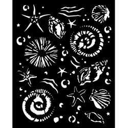 Thick Mix Media Stencil Silent Sea Starfish  25x20cm - Stamperia