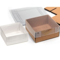 Χάρτινο Κουτί με Ζελατίνα & Καπάκι 11x11x5cm 
