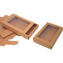 Χάρτινο κουτί συρταρωτό με παράθυρο 18x16x4cm