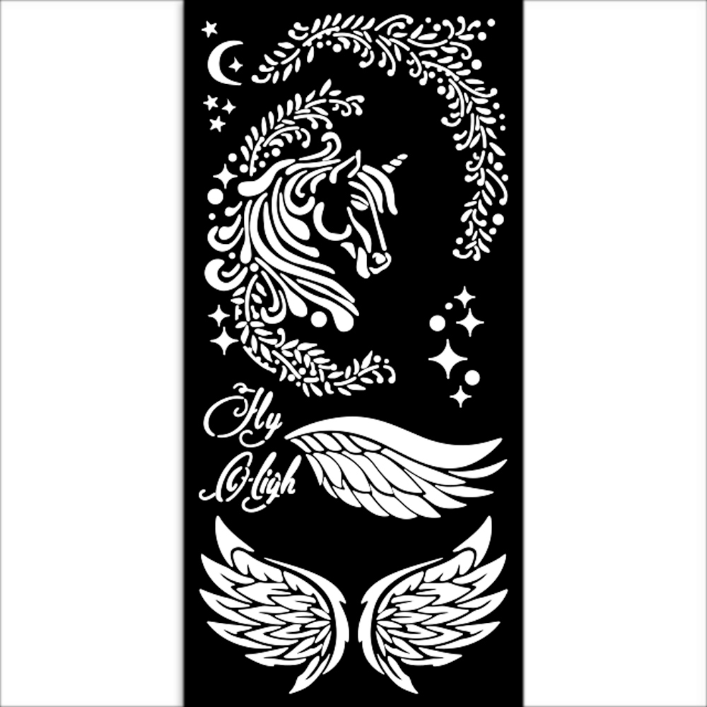 Mix Media Stencil Wonderland unicorn 25x12cm - Stamperia