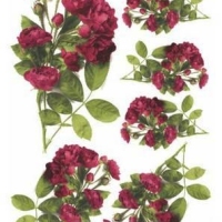 Ριζόχαρτο ITD Κόκκινα Λουλούδια - 29.7x21cm