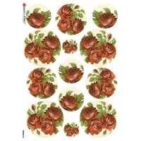 Ριζόχαρτο με κόκκινα Τριαντάφυλλα σε κύκλους 45x32cm - Kalit