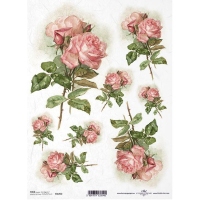 Ριζόχαρτο ITD ροζ λουλούδια ρομαντικό ύφος 29.7x21cm