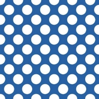 Χαρτοπετσέτα για Decoupage - 1 τεμ. 33x33 Μεγάλο Πουά Λευκό σε Μπλε φόντο