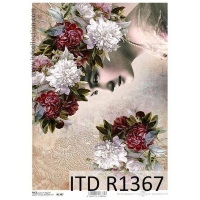 Ριζόχαρτο ITD Κοπέλα και Λουλούδια 29.7x21cm