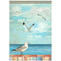 Ριζόχαρτο Blue Dreams Seagulls A4 Stamperia