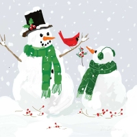 Χαρτοπετσέτα Χριστουγεννιάτικη 24x24cm Χιονάνθρωποι- 1 τεμ.