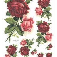 Ριζόχαρτο ITD Ροζ Κόκκινα Τριαντάφυλλα - 29.7x21cm