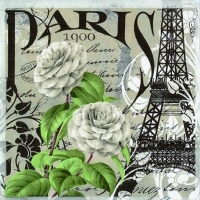Χαρτοπετσέτες Λουλούδια Λευκά Paris 1900 33x33cm