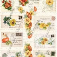 Ριζόχαρτο Με Λουλούδια Και Καρτ Ποστάλ 48x33cm  Decomania