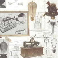 Χαρτοπετσέτες με έργα Thomas Edison 33x33cm