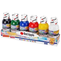 Kit Ακρυλικών Χρωμάτων Βασικά Χρώματα 6x100ml Red Apple
